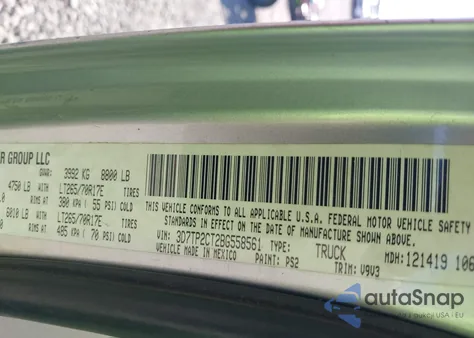 2011 Ram Ram 2500 Slt z USA, uszkodzony, nr VIN 3D7TP2CT2BG558561